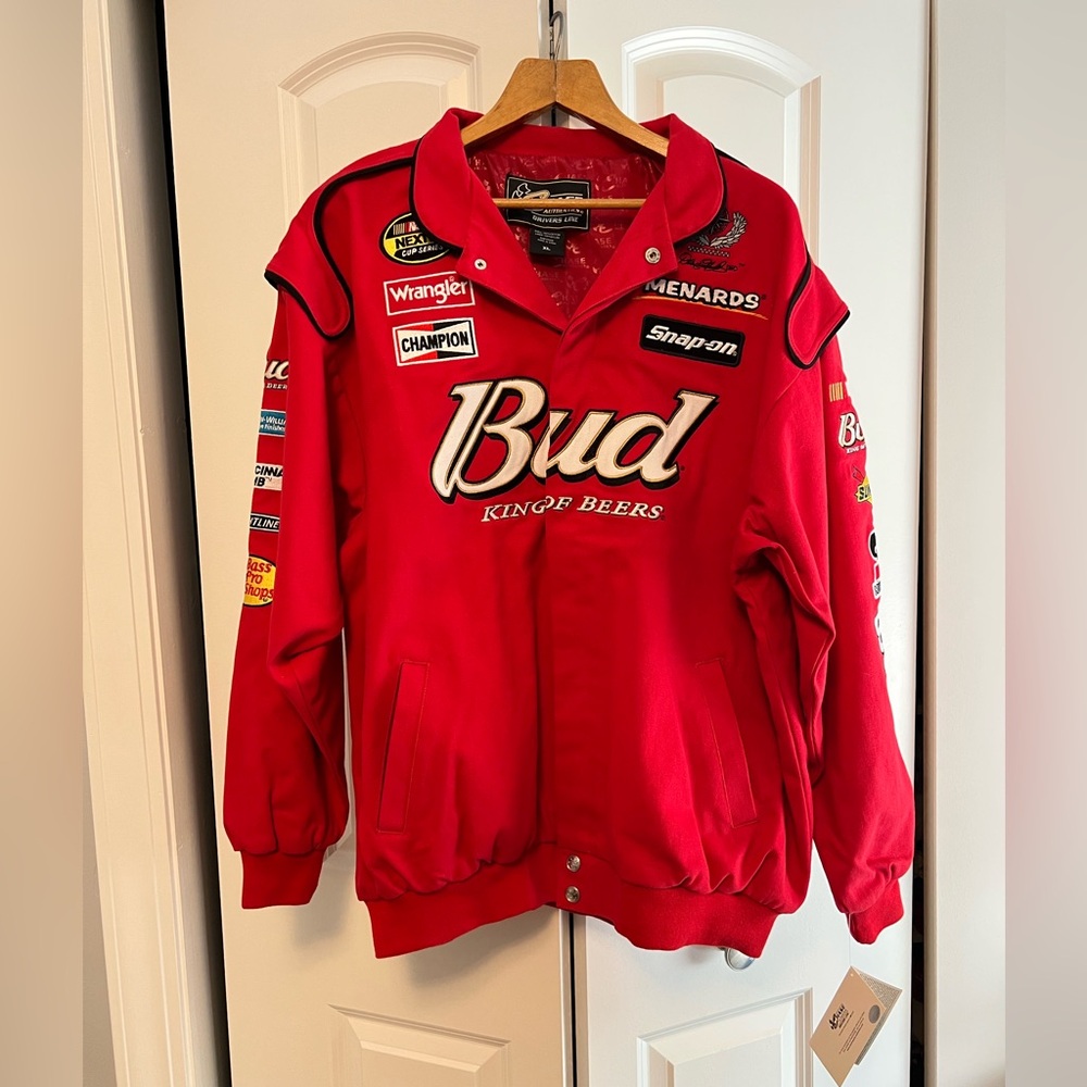 NWT NASCAR Chase Authentics Dale Earnhardt Jr Red Budweiser Racing Jacket -XL